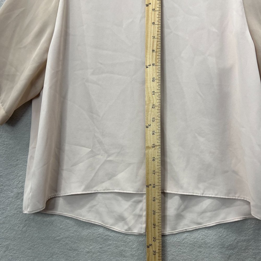 Allsaints Uma Top Womens Medium Beige Peach Boxy Chiffon Blouse - Picture 7 of 9